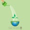 Watering on green earth idea.