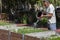 Watering in the organic vegetable garden