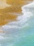 Waterline on Brighton Beach close-up