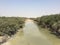 Waterlogged path at Purple Island on the outskirts of Al Khor, Qatar