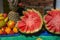 Watermellon and fruit at the market