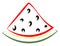 Watermellon slice, illustration, vector