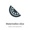 Watermellon slice vector icon on white background. Flat vector watermellon slice icon symbol sign from modern bistro and