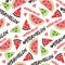 Watermelon Abstraction Tropical Delights Vector Pattern