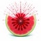 Watermelon Algorithmic Art On White Background