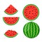 Watermelon background bite icon. Melon vector food slice cartoon fruit
