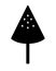 Watermelon - black vector silhouette for pictogram or logo. A slice of watermelon on a stick is a sign or icon.