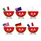 Watermelon cartoon character bring the flags of various countries