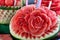 Watermelon carved into flowers