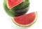 Watermelon, citrullus lanatus, Against White Background