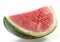 Watermelon, citrullus lanatus, Against White Background