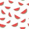 Watermelon colorful seamless pattern. Hand drawn healthy fruit.