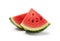 Watermelon Cuts Set Isolated, Water Melon Slices, Square Fruit Parts, Wedges, Seedless Watermelon