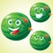 Watermelon face expression cartoon character set