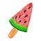 Watermelon fruit ice-cream popsicle eskimo dessert sketch