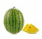 Watermelon green  and yellow on white background