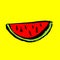 Watermelon grunge icon. Slice watermelon grunge vector illustration.