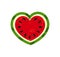 Watermelon heart summer fruit icon