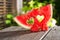 Watermelon hearts nature outdoors background