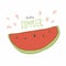 Watermelon hello summer minimal style cartoon illustration