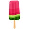 Watermelon ice cream vector icon. Frozen popsicle illustration. Cartoon sweet dessert