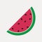 Watermelon icon. Summer berry. Juicy fruit of red color with seeds