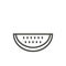 Watermelon icon vector. Outline fresh food, line watermelon symbol.