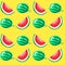 Watermelon juicy fruit summer pattern