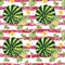 Watermelon with leaves and flowers. Seamless pattern. Watercolor illustration for design of notepad, cover, wallpaper