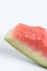 Watermelon leftovers above white background