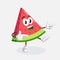 Watermelon Logo mascot with Hi pose