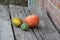 Watermelon, pumpkin and melon on a wooden table