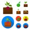 Watermelon, radish, carrots, potatoes. Plant set collection icons in cartoon,flat style vector symbol stock illustration