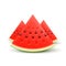 Watermelon realistic sliced fruit, vector