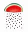 Watermelon and seeds rain concept