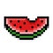 Watermelon slice with bite taken off pixel art