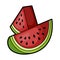 Watermelon slice icon, healthy food sweet slice