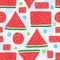 Watermelon slice seamless pattern