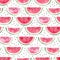 Watermelon slices and seeds seamless pattern