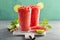 Watermelon slushie with lime