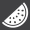 Watermelon solid icon, fruit and diet,