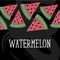 Watermelon Style Vector Illustration food fruit sweet Chalkboard