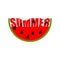 Watermelon Summer emblem. Piece of red fruit logo