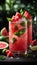 Watermelon summer refreshing frozen cocktail with lime and mint, generative AI