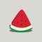 Watermelon Symbol with Red Black White Green Colors