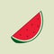 Watermelon Symbol with Red Black White Green Colors