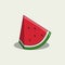 Watermelon Symbol with Red Black White Green Colors