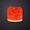 Watermelon texture icon stylized like mobile app. Vector illustration.