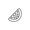 Watermelon thin line icon. Isolated melon berry linear style for menu, label, logo. Simple vegetarian food sign