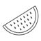 Watermelon thin line icon, juicy and tasty, watermelon sign vector graphics, a linear icon on a white background, eps 10